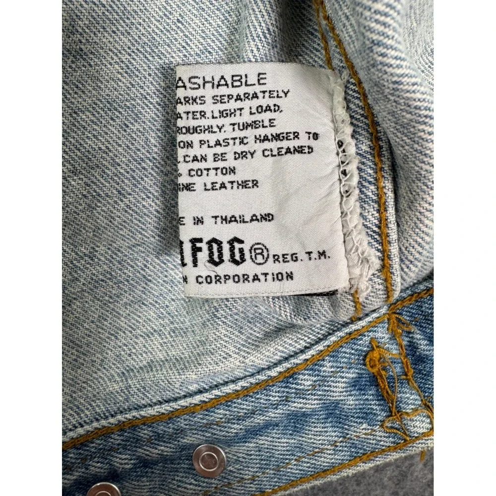 Vintage London Fog Kids Denim Jacket Tan Suede Collar Light Wash Trucker Style